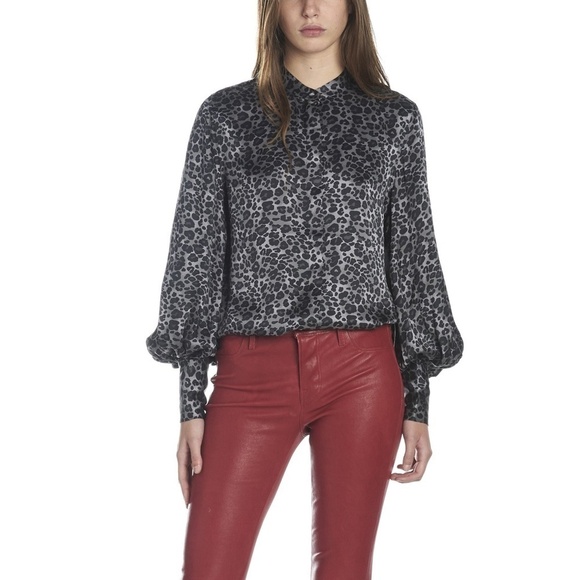 EQUIPMENT Animal Leopard Print Silk Boleyn Bouse S​ - Picture 9 of 16